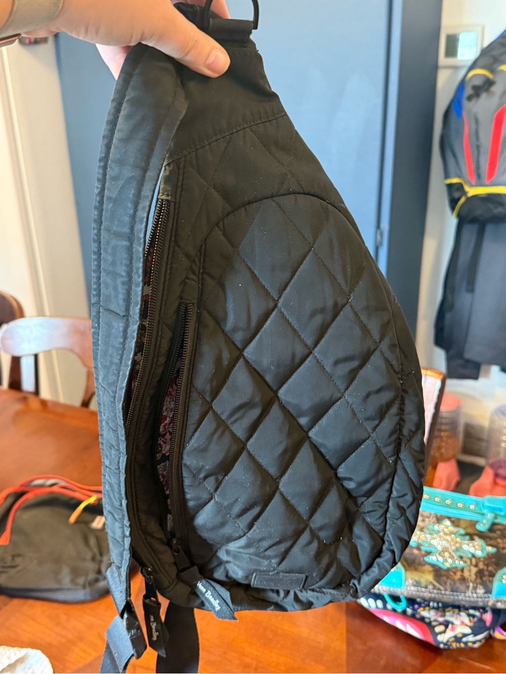 Vera Bradley Black Quilted Black Crossbody Sling Bag - Women's Everyday Style